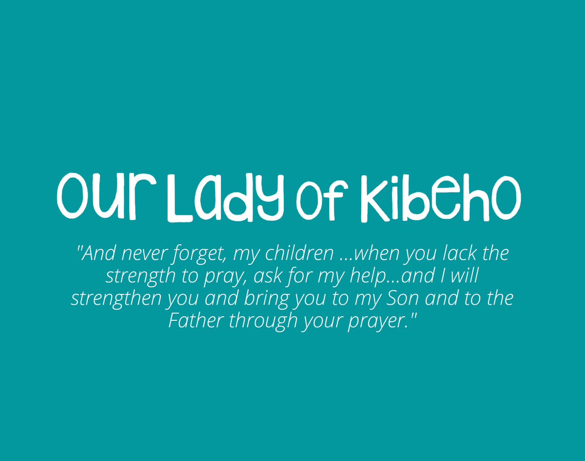 Our Lady of Kibeho prayer pillow detail